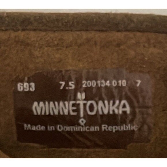 MINNETONKA Fringe Moccasins Boho Festival Brown Suede Boots Woman’s Size 7.5 US - Picture 10 of 13
